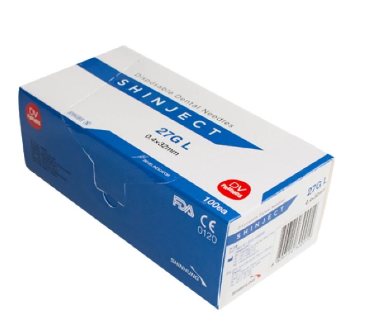 Голки карпульні SHINJECT 27G (0.40 х 32 мм), 100шт